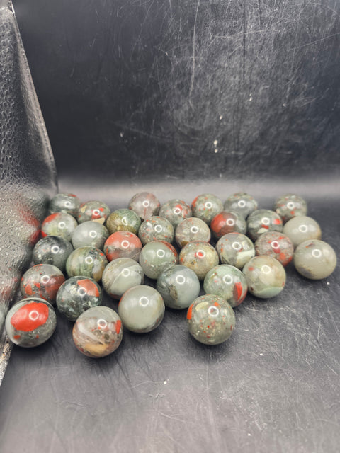 Mini 22mm, .8 inch African bloodstone sphere!