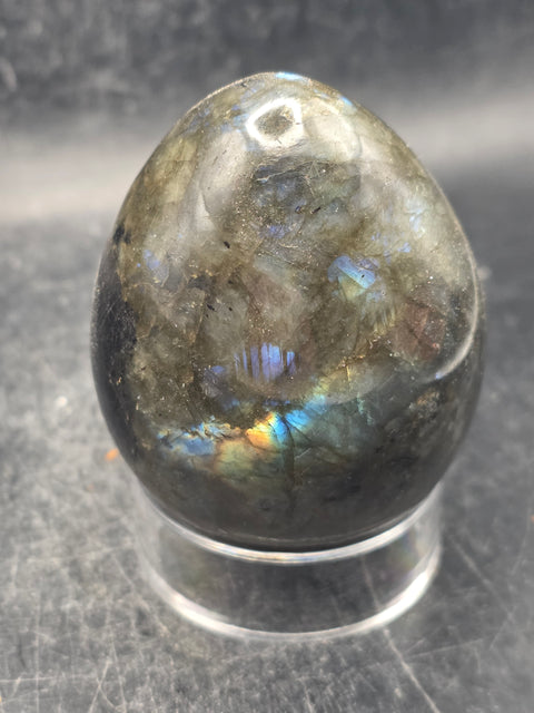 Labradorite egg! 9.8 ounces, 2.7 inches tall, 2 inches wide
