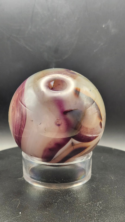 Purple, clear agate sphere! 60mm, 2.36 inches, 10.5 ounces!!