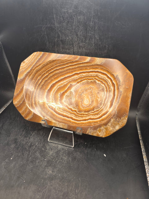 Large aragonite rectangle dish! 12.4 ounces, 6.7 inches by 4.2"