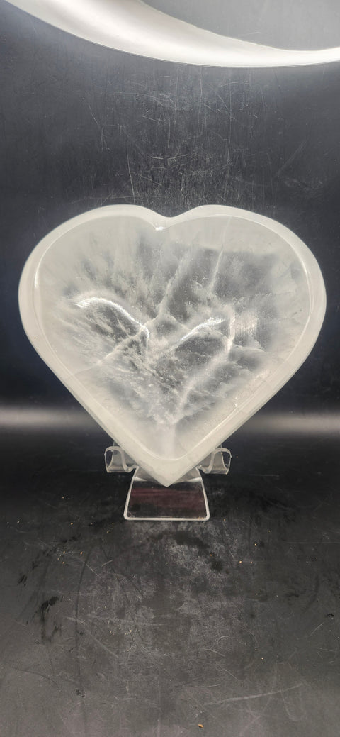Selenite heart bowl! 1.10 pounds, 5.5 inches wide