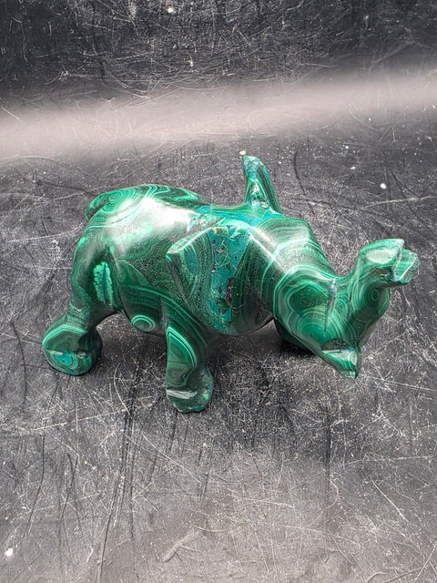 Malachite elephant!! 3.8 ounces, 3.8 inches long!