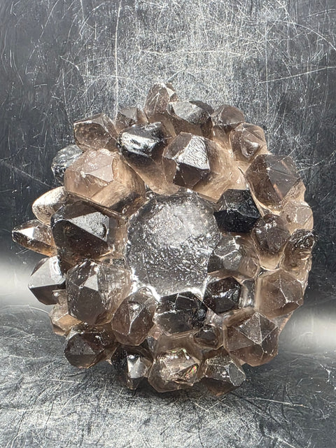 Smoky quartz candle holder! 15 ounces, 4 inches wide!