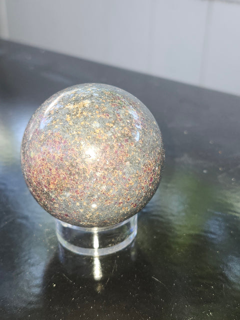 Ruby in kyanite sphere! 9 ounces, 51mm, 2.01 inches uv reactive