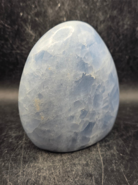 Blue calcite free form! 1.6 pounds, 3.7 inches tall, 3.3" wide