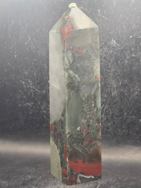 Large African bloodstone tower! 7 inches tall, 1.6 pounds