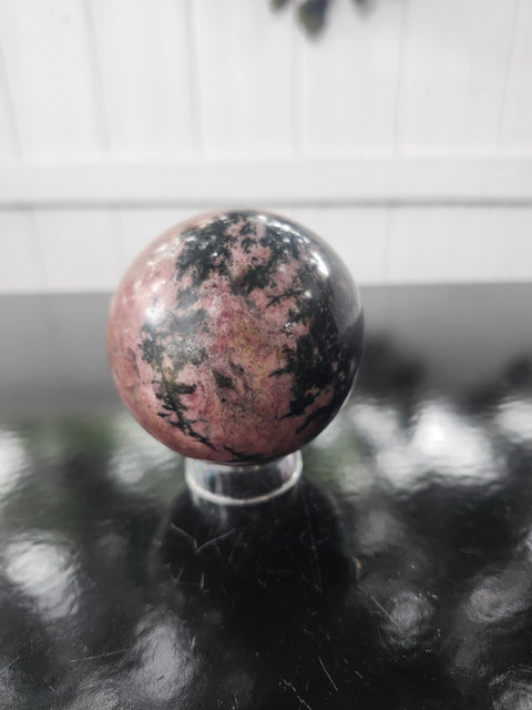 61.9mm, 2.44 inch rhodonite sphere! 1 pound