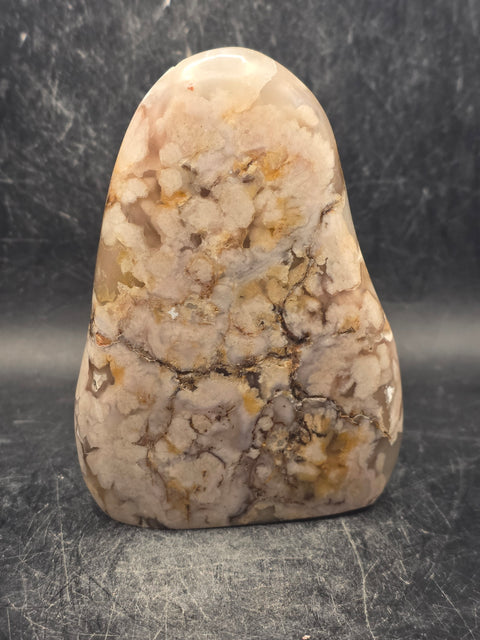 Flower agate free form! 10.2 ounces, 3.8 inches tall, 2.7" wide