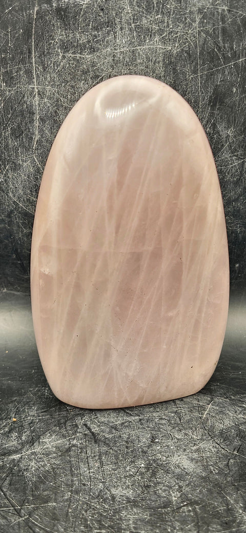 Rose quartz free-form! 15.9 ounces, 4.2 inches tall!