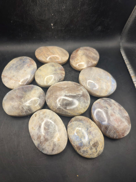 Moonstone palm stone! 2.1 too 2.5 inches!