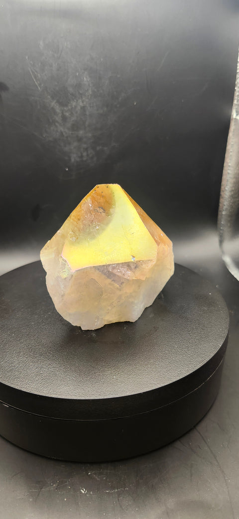 Angel aura citrine polished top point. 8.2 ounces!