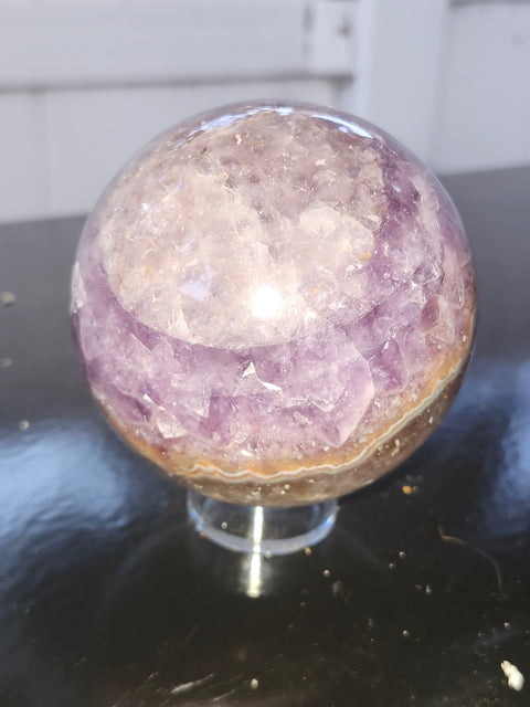 Amethyst lace agate sphere! 76mm, 3 inches, 1.6 pounds