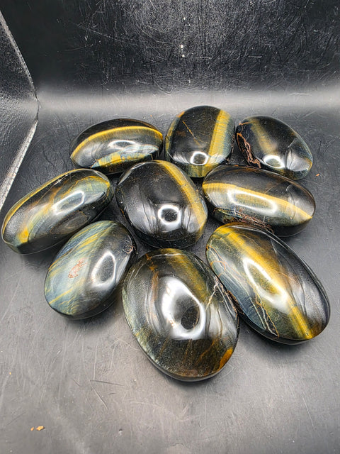 Blue tiger eye palm stone! 2 too 2.5 inches!
