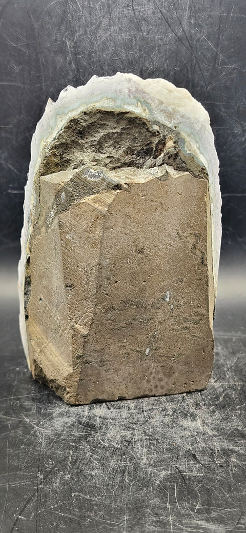 Amethyst cut base free form! 1.8 pounds, 5 inches tall 3 by 3 wide