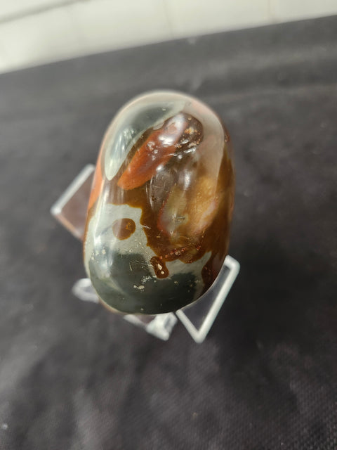 Polychrome jasper palm stone 6.5 ounces, 2.75 inches