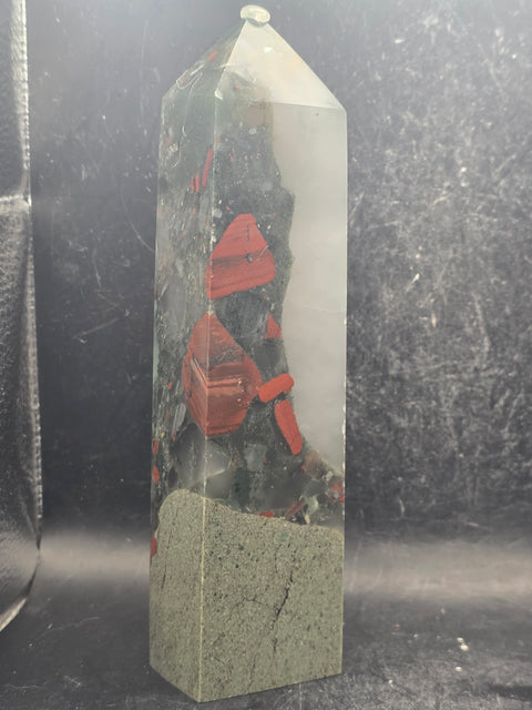 Large African bloodstone tower! 7 inches tall, 1.6 pounds