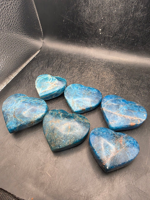 Blue apatite heart! 2.4 too 3.4 ounces!
