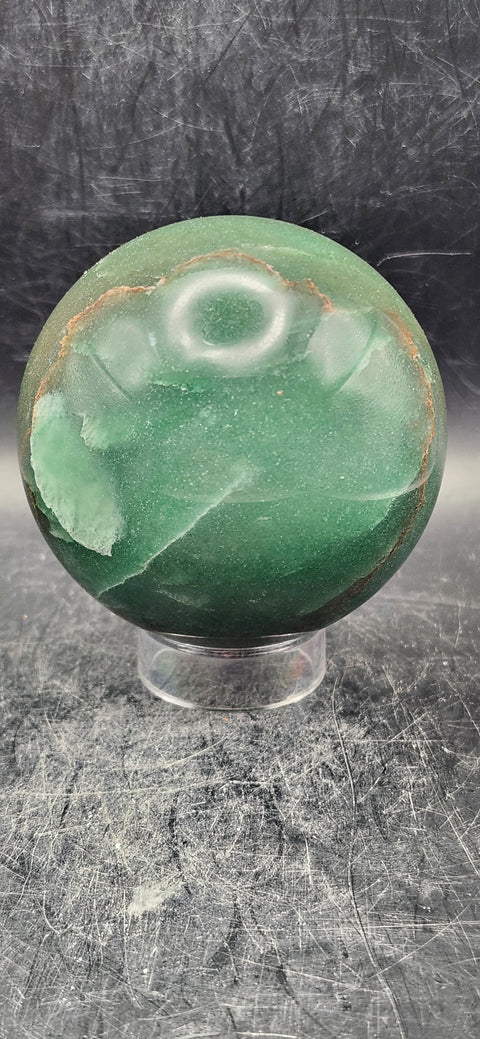 Green aventurine sphere! 67.7mm, 2.6 inches, 15.2 ounces
