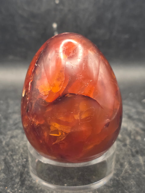 Carnelian agate egg! 7.5 ounces, 2.5 inches tall, 1.9 inches wide