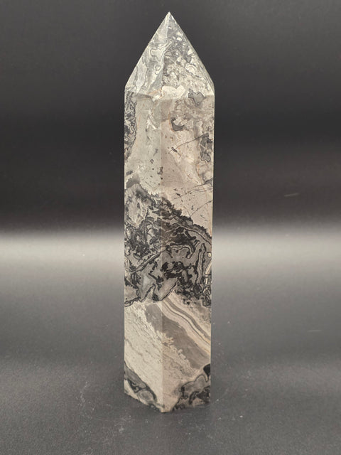 Large Picasso jasper tower! 7 inches tall, 1.4 pounds