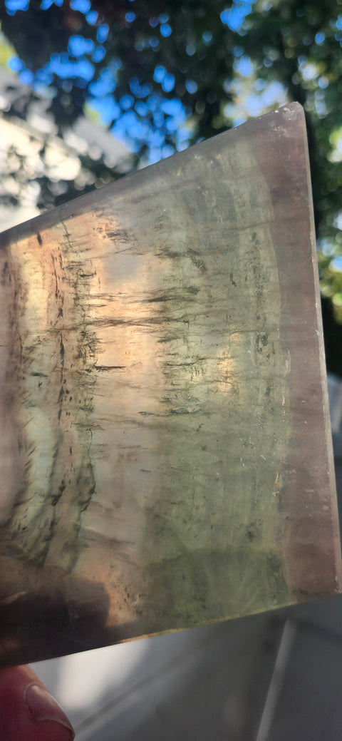 Florite slab, 1.6 pound, 5.25 inches tall by 4.25 wide!
