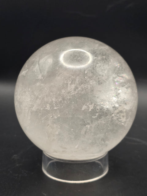 Large clear quartz sphere! 79.3mm, 3.1 inches, 1.8 pounds