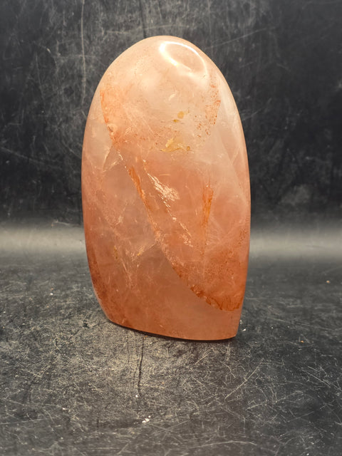 Red hematoid fire quartz free form! 1.1 pounds, 4.3 inches tall!