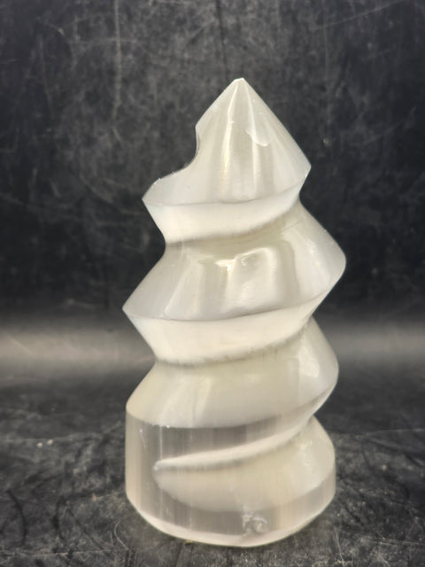Selenite spiral tower! 3.9 inches tall, 9 ounces!