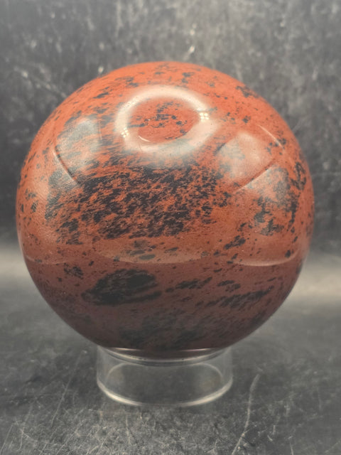 Large red obsidian sphere! 91.8mm, 3.6 inches, 2.2 pounds