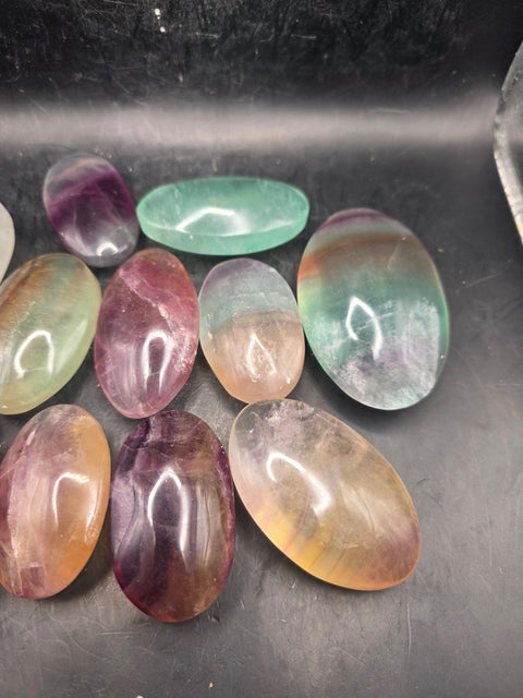 Candy florite palm stone! 2 too 2.5 inches!