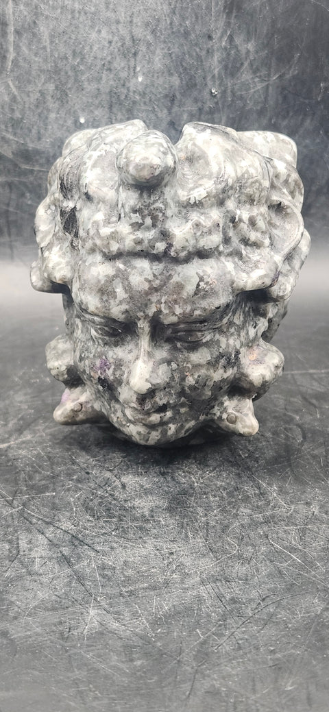 Flame stone "yooperlite" Medusa head! 15 ounces, 2.9 inches tall!