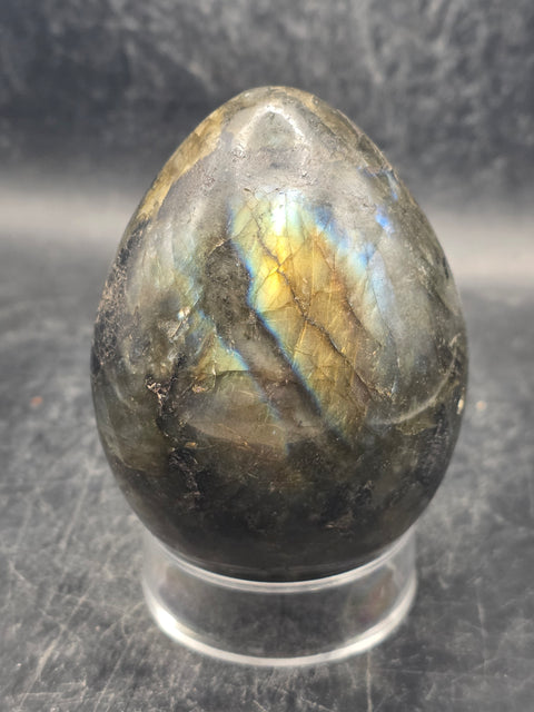 Labradorite egg 12.1 ounces, 3 inches tall, 2.2 inches wide