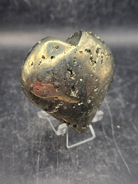 Pyrite heart! 6.9 ounces, 2.3 inches wide, 2.3 inches tall