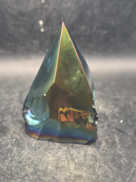 Titanium obsidian polished top point! 4.6 ounces, 2.5 inches tall!