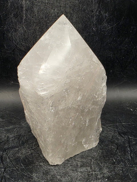 Clear quartz polished top point! 14 ounces, 3.9 inches tall