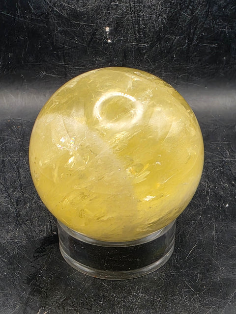 Lemon quartz sphere! 61mm, 2.4 inches, 11.2 ounces +