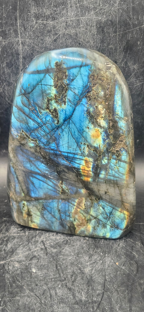 Labradorite free form! 1.2 pounds, 4.3 inches tall, 3 inches wide