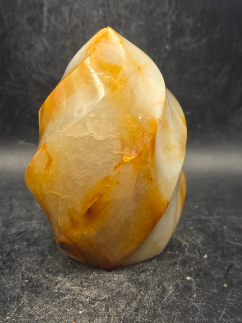 Carnelian agate flame tower! 15 ounces, 3.5 inches tall, 2.5" wide!