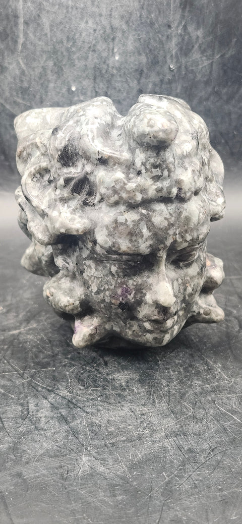 Flame stone "yooperlite" Medusa head! 15 ounces, 2.9 inches tall!