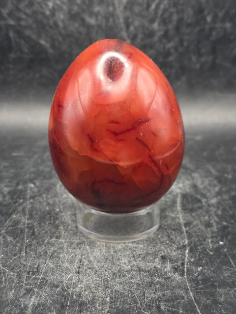 Carnelian agate egg! 6.9 ounces, 2.3 inches tall, 1.9" wide