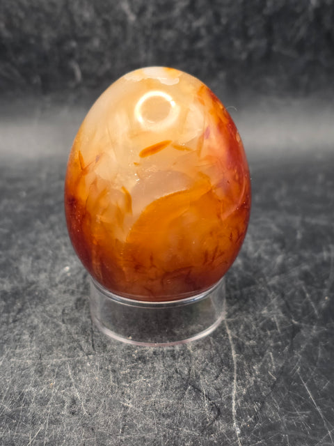 Druzy Carnelian agate egg! 4.5 ounces, 2 inches tall, 1.6" wide