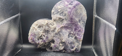 Mega druzy florite heart! 4.8 pounds, 8.5 inches wide, 7.5 tall