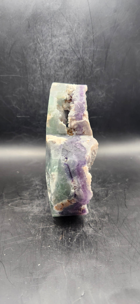 Druzy florite heart! 1.10 pounds! 5 inches wide, 5 inches tall