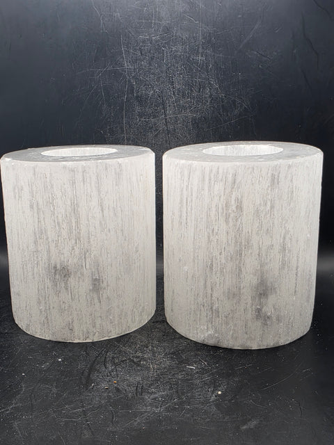 Selenite candle holder! 2.6 pounds, 3.9 inches tall, 3.3" wide