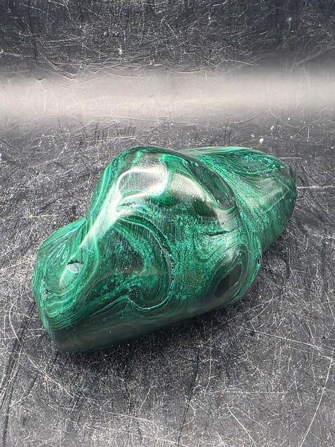 Malachite polished free form! 10 ounces, 3.2 inches long, 1.8" wide!