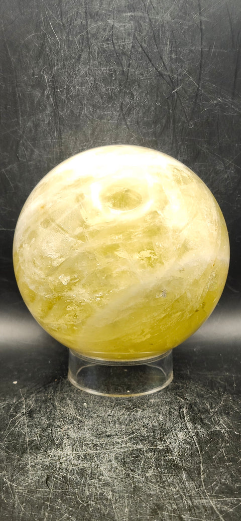 Citrine sphere! 87.8mm, 3.4 inches, 2.1 pounds!