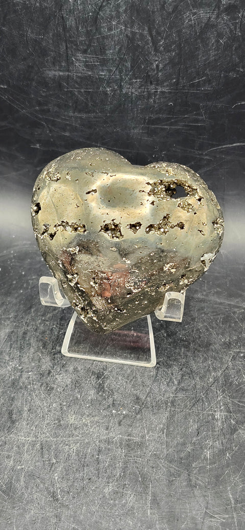Pyrite heart! 6.7 ounces, 2.5 inches wide, 2.5 tall