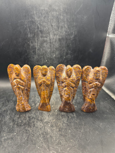 Miriam jasper gemstone angel! 3 inches tall, 1.6 ounces!