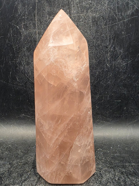 Large rose quartz tower! 4.8 inches tall, 9.8 ounces!