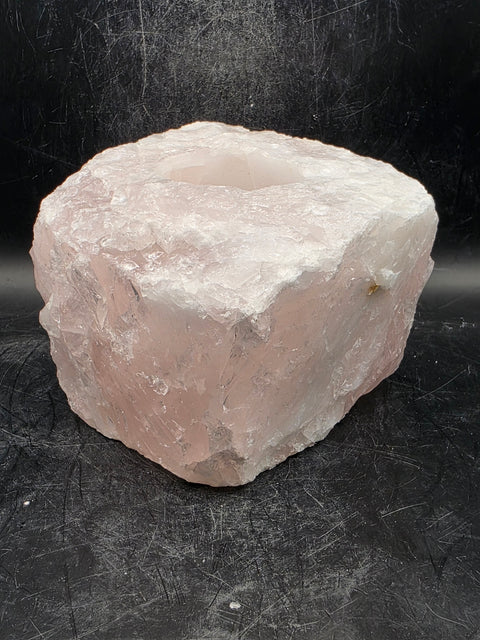 Rose quartz candle holder! 2 pounds, 4 inches by 3 inches!